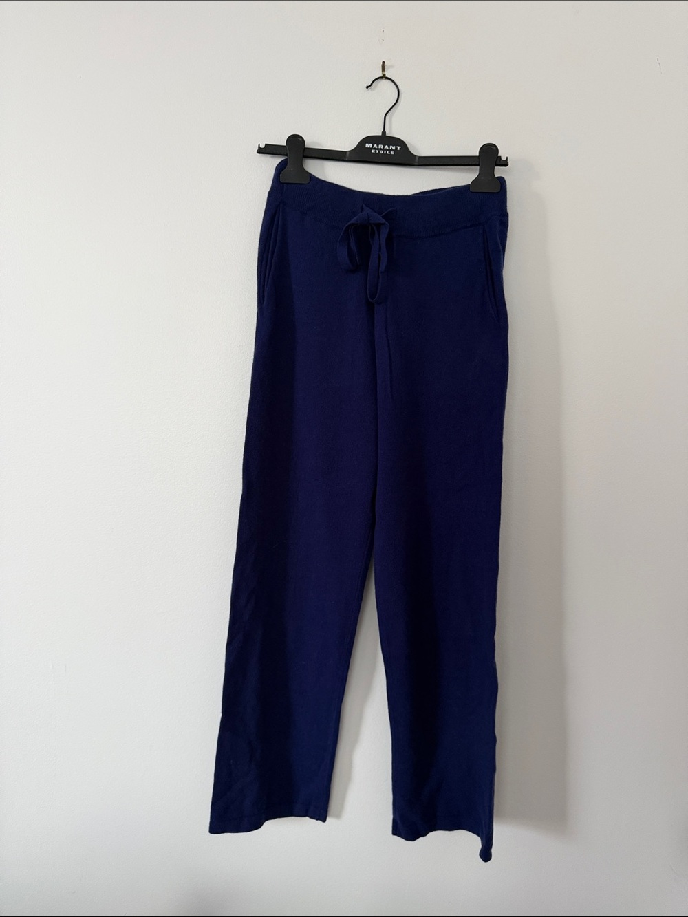 The Elder Statesman Navy Drawstring Wide-Leg Track Pants NWOT XS